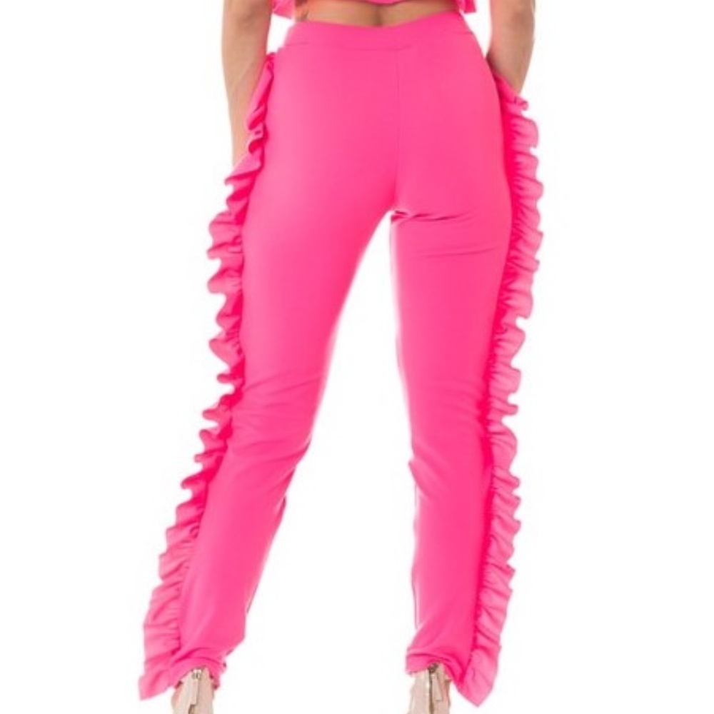 New Fuchsia Ruffle Pant Set - image 5